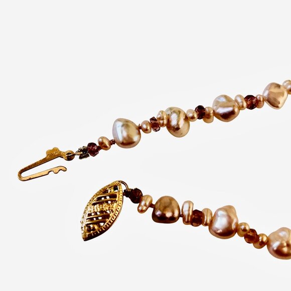 Fresh Water Pearl Necklace Nuggests & Beads With 14K Gold Clasp 17" - Picture 11 of 14